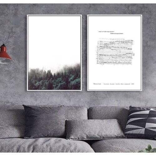 Modern Home Decor Painting Chopins Manuscript Sheet Music Painting Wall Pictures For Living Room Oil Painting No Frame