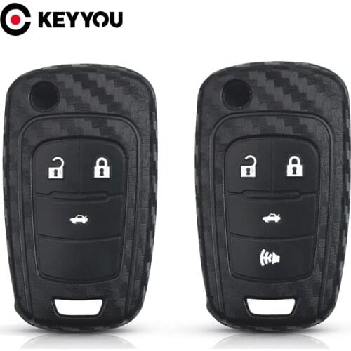 KEYYOU 10x For Buick For Chevrolet Cruze Aveo Lova Sail For Opel Astra Corsa Meriva Zafira Antara Carbon Silicone Car Key Case