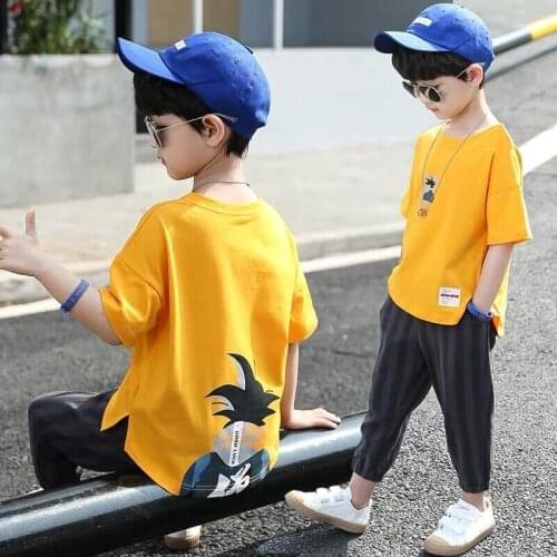 Childrens Clothing Sets Cute Suit Boy Short-sleeved Kids Short Sleeve Tops + Shorts