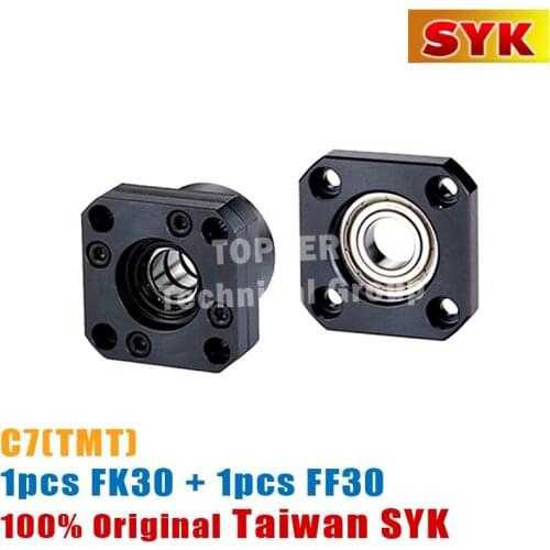 Taiwan SYK ( TMT ) CNC ballscrew end support FK30 Fixed-side + FF30 supported-side FK30-C7 / FF30 Black