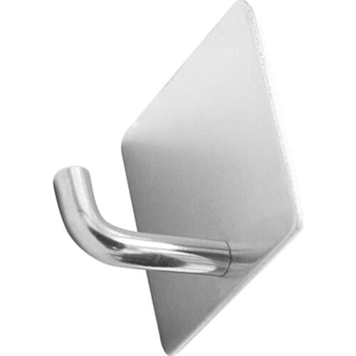 Creative Bathroom Nail-free Seamless Rack Strong Adhesive J-shaped Hook Kitchen Wall Door Holder Stainless Steel Hanger