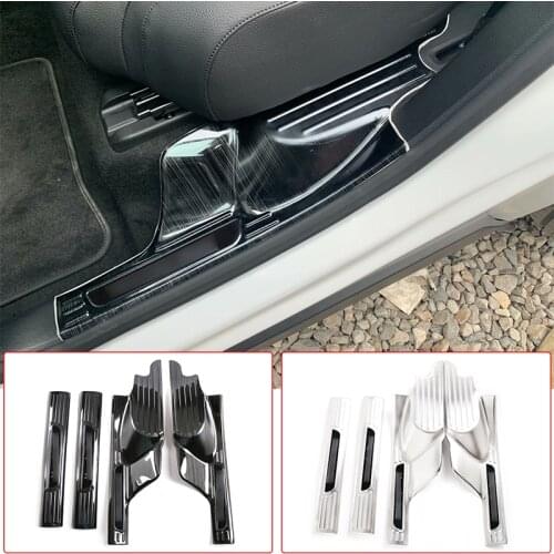 Stainless Steel Car Door Sill Strip Anti-scratch Protection Board Cover For Mercedes Benz GLB X247 2020 Auto Accessory With logo