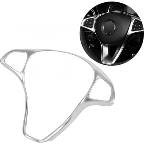 Steering Wheel Button Cover Frame Trim for Mercedes Benz Vito W447 Silver Chrome ABS 2014 2015 2016 2017 Car Interior Accessory