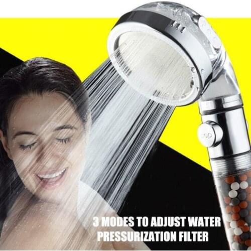 One Button To Stop Shower Heads Water Saving Skin Care Hand Held Shower SPA Adjustable 4 Function High Pressure Shower Head