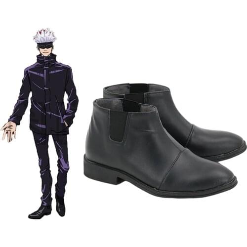 New Anime Jujutsu Kai Cosplay Shoes Gojo Satoru Shoes Black Boots Women Men Carnival Halloween Shoes Size 35-48
