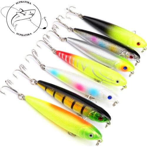 80mm/8.6g Sea fishing Bait Trolling Wobbler Pencil Fishing Lures 6# Hook Isca Artificial Crankbait Sinking Bionic Baits Tackle