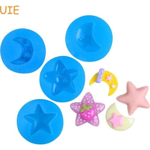 PYL572U,PYL665U,PYL683U,PYL726U Star Moon Silicone Mold for Cookie Biscuit Candy Fondant Resin Gum Paste Sugarcraft Fake Food
