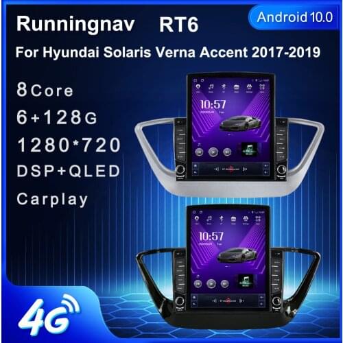 Runningnav For Hyundai Solaris Verna Accent 2017 2018 2019 Tesla Type Android Car Radio Multimedia Video Player Navigation GPS