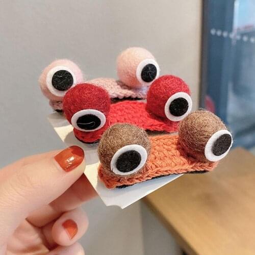 Cute 3D Frog Big Eye Hair Clips For Women Girls Korean Alloy Hairpins Knitted Animals Hair Fashion Headwear Accessories Fro T7I1