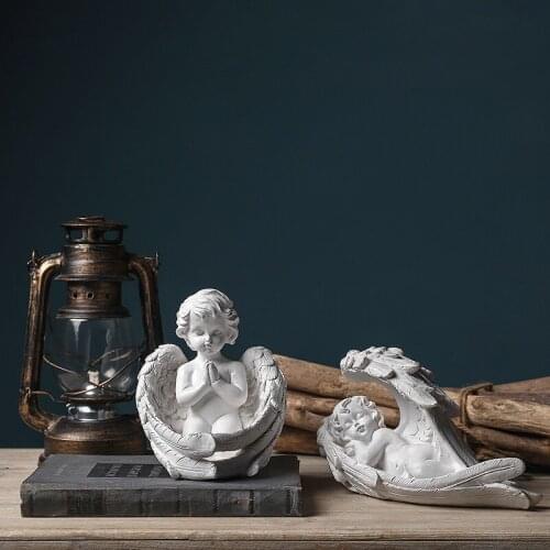 Modern Resin Car Decoration Crafts Home Sleeping Angel Cupid Ornaments Decor Cute Car Interior Car Accessories Christian Gifts