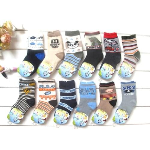 Thick Warm Terry Baby Socks Children Socks Cartoon 1-3 Years Autumn and Winter Pattern Cotton Boys Style W044