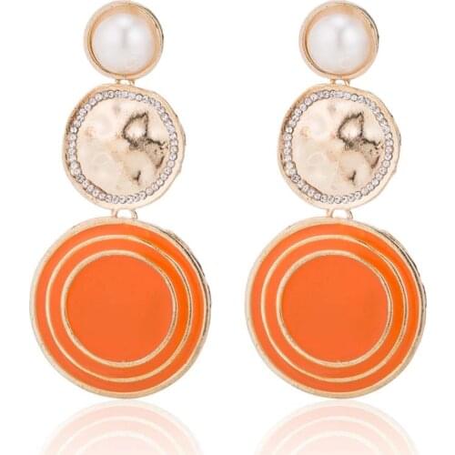 VG 6YM Retro Imitation Pearls Round Drop earrings New Fashion Dangle Earrings for Women Party Jewelry Accessories Wholesale