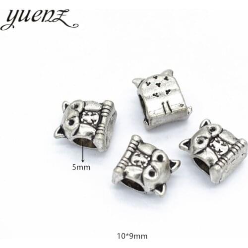 YuenZ 10pcs Vintage owl Bead Charms big hole Beads European pendant fit for necklace bracelet DIY pendants 10*9mm R11