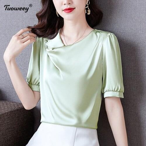 New 2021 Summer style Short-Sleeve Shirts Women office Casual solid Mesh Women Blouse Plus Size 4XL Pullover Tops Women