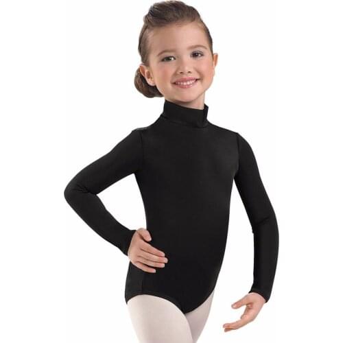Speerise Girls Spandex Long Sleeve Turtleneck Leotard Ballet Gymnastics Leotards for Kids Toddler Dance Back Zip Costumes