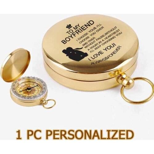 1pc Cusotmized Engrave Compass For Husband Dropshipping Personalized Christmas Gifts Navigator Functional Compass 2021 ZNZ035