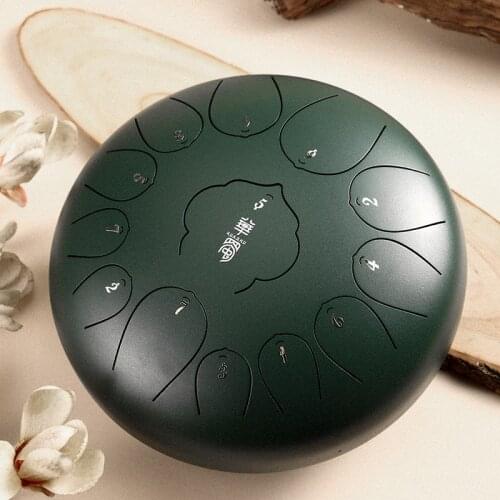 12 Inch 13 Tone Steel Tongue Drum C Key Percussion Instrument Hand Pan Drum with Drum Mallets Carry Bag Yoga Meditation