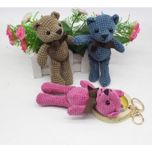 14cm Funny Bear Stuffed & Plush Teddy Bear Keychain Stuffed Animals Teddy Bear Dolls Small Pendant Cute Plush Toys