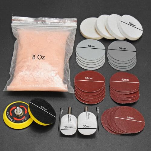 34pcs Set Glass Polishing Kit Deep Scratch Remover Repair Glass Polishing Kit Wool Polish Pad Car Accessories