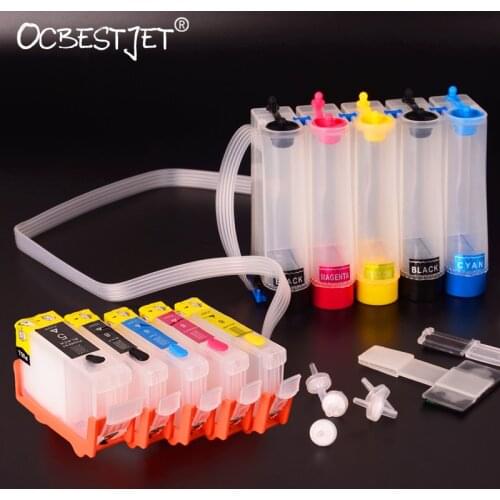 5Colors/Set For Canon BCI-3 CLI-6 Continuous Ink Supply System CISS Tank For Canon IP4000 IP5000 MP870 MP710 MP750 MP760 MP780
