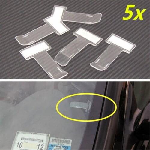5pcs Car Parking Ticket Permit Holder Clip Tickets folder Time note holder T-shape Folder for Sticker Windscreen Window for Auto