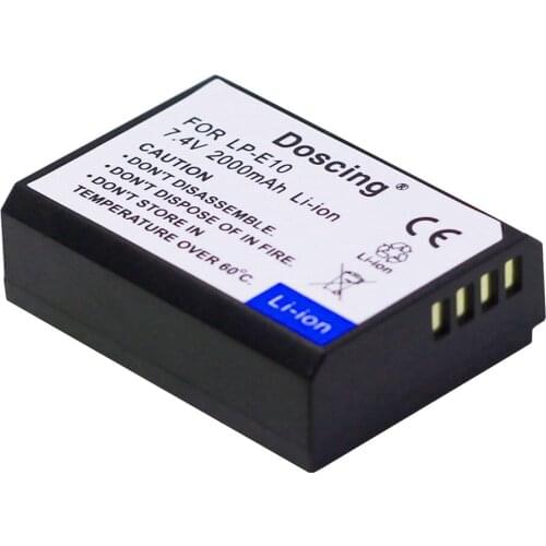 1Pcs 2000mAh LP-E10 LP E10 LPE10 Battery AKKU for Canon EOS Rebel T3 T5 T6 Kiss X50 Kiss X70 EOS 1100D 1200D 1300D Wholesale