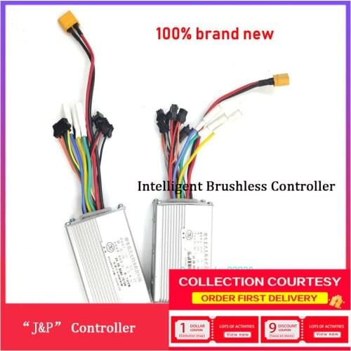 Coolride Electric Scooter Controller 36V 48v J&P Brushless DC Controller Without Hall Motor Controller 6-hole LCD Meter