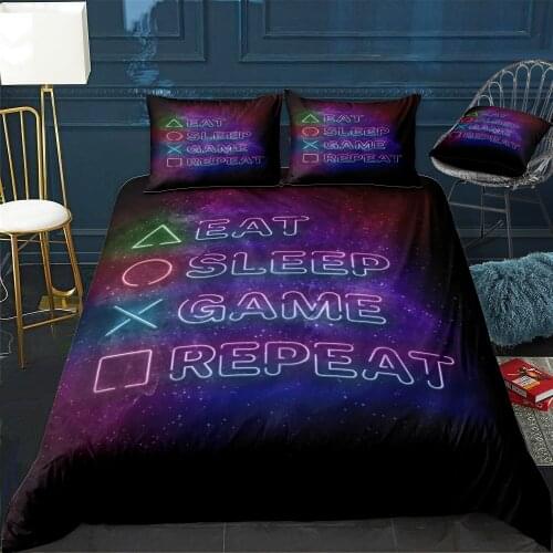 Eat Sleep Game Repeat Duvet Cover Twin/Queen/King Size Luxury Comforter Bedding Set With Pillowcase Home Bed Decora Dropshipping
