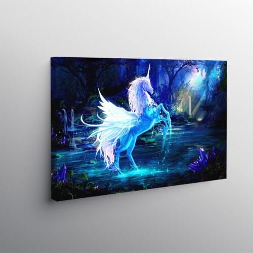 Fantasy Pegasus Poster Framed Wooden Frame Canvas Wall Art Decoration Prints Dorm Living Room Home Bedroom Decor Painting