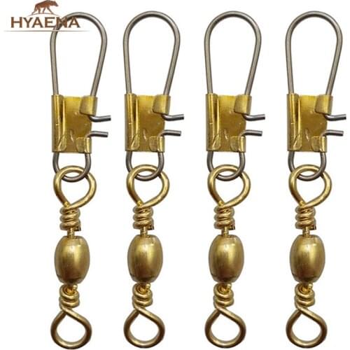 Hyaena 50pcs Fishing Barrel Swivel Pin Fishing Hooks Interlock Snap Ball Bearing Rolling Swivel Solid Rings Connector