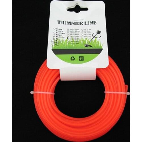 Round red/white 2.0mm*15m 2.4mm*15m 3.0*15mm trimmer line for brush cutter spare parts , round nylon trimmer line with size