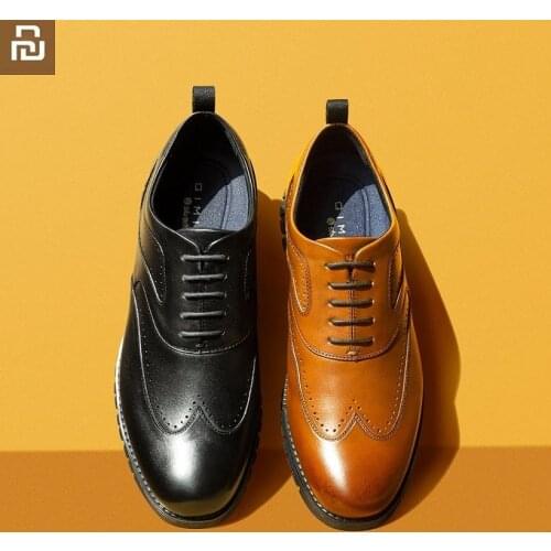 Youpin Qimian Men lightweight sports oxford shoes Breathable cowhide Deodorant Slow shock Flats Leather male Dress Wedding Shoes