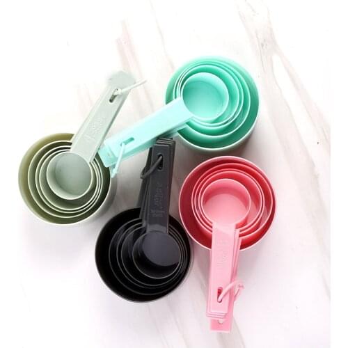 10Pcs/Set Cups Spoons Set Measuring Tools DIY Baking Supplies Portable Stackable Combination Pure Color PP Plastic