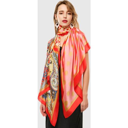 Paisley Design Women Large Silk Scarf Design Print Foulard Sunscreen Blanket Wrap NEW [3377]