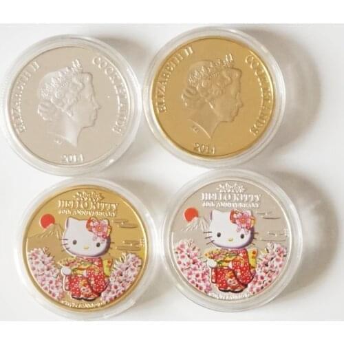 1 Ounce 999 Gold Silver cat Commemorative Elizabeth coin Collectibles Childrens Birthday Cartoon Gifts