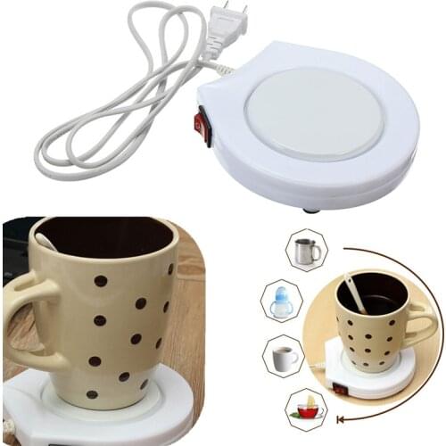Protable Unique White Electronic Powered Cup Warmer Heater Pad Coffee Milk Mug US Plug