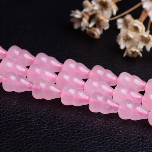 RONGQING 30pcs/String Natural Pink Crystal Gourd DIY Fashion Jewelry Cccessories Lucky Ladies Jewlery Charms Necklace Bracelet