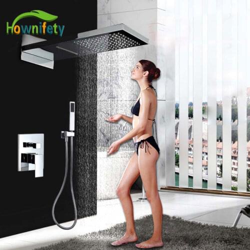 Luxury Chrome Brushed Gold ORB Modern Concealed Shower Set Hot and Cold Mixer Tap 3 way Outlet Water Bathroom Shower Systems