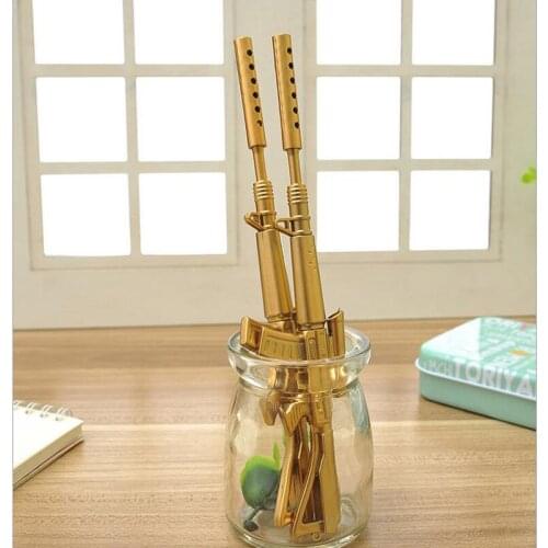 12 pcs Creative Machine Gun Gel ink Pen 0.38mm Black Ink Korea Pen for school & office escolar material As Student Gift Prize