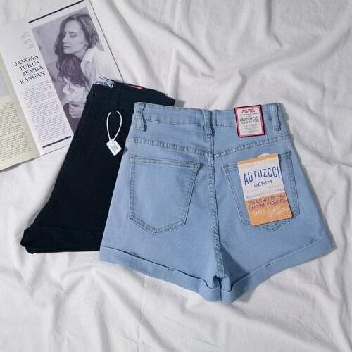 High-Waisted Denim Shorts Female Summer 2021 New Wild Korean Version of The Tight Thin Elastic Light Shorts