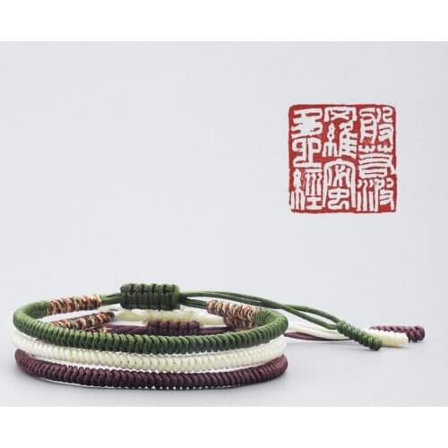 Tibetan Buddhist Love Lucky Charm Tibetan Bracelets & Bangles For Women Men Handmade Knots Rope Budda Bracelet