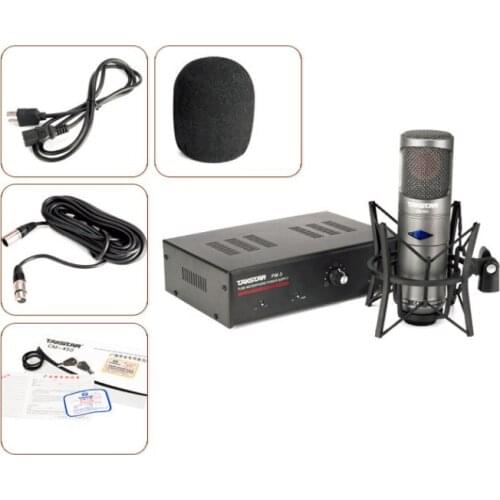 Top Quality Takstar cm-450-l vacuum tube professional condenser microphone broadcasting recording studio microphone Aluminum Box