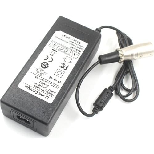 54.6V 2A Li ion Battery charger for 48V 13S li-ion Battery DC Socket/connector charger XLR 4P