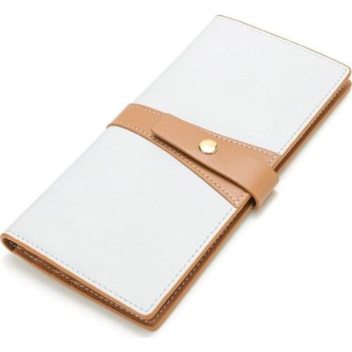 2021 New Hasp Strap Style Long Wallet Genuine Cow Leather Versatile Lady Credit Bank Card Holder Street Fashion Cash Bag