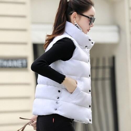 For Women New Winter Vest for Women Large Coat Jacket Warm Solid White Vest Female Autumn Sleeveless Stand Collar Outerwear