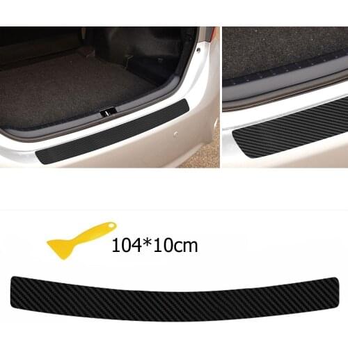 1Pc Car Trunk Door Plate Protector 3D Carbon Fiber Car Stickers Sill Scuff Cover Anti Scratch Decal Car Accessories Universal