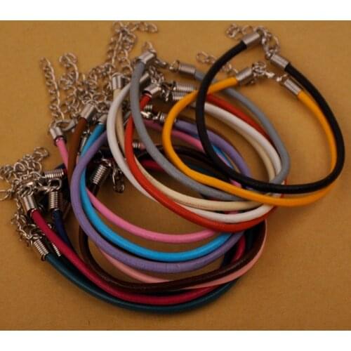 100pcs Adjustable 3mm Round Leather Cord Bracelet Genuine Leather Rope Cow Leather String Jewelry Making Supplies