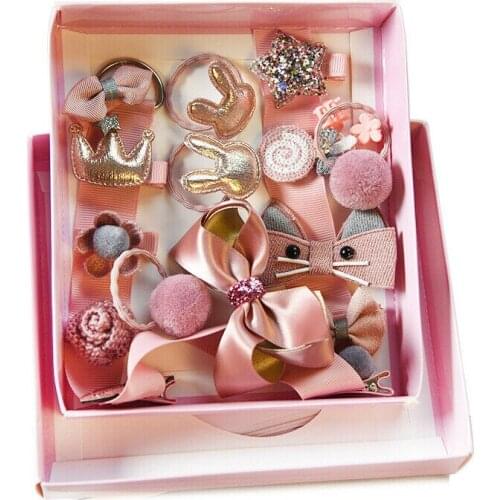 18Pcs/set Shiny Baby Hair Clips Baby Headband Haarband Accessories Girls Hairpins Princess Crown Bows Headwear Kids Barrettes