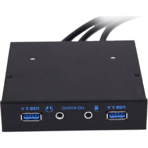 3.5" 20Pin to 2 USB 3.0 Port HUB + HD Audio PC Floppy Expansion Front Panel