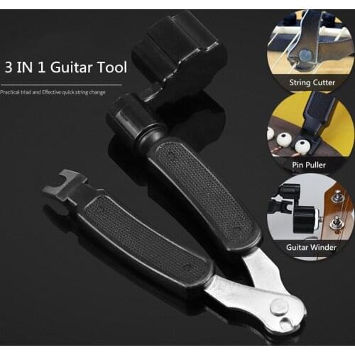 3 in 1 Guitar Peg String Winder + String Pin Puller + String Cutter Guitar Tool Set Multifunction Guitar Accessories